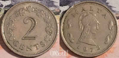 Мальта 2 цента 1972 года, KM# 9, a126-003