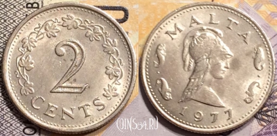 Мальта 2 цента 1977 года, KM# 9, 143-137
