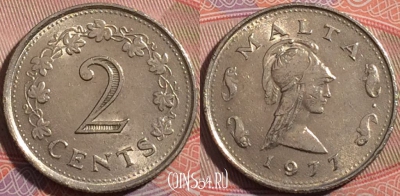 Мальта 2 цента 1977 года, KM# 9, a135-002