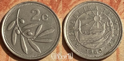 Мальта 2 цента 1986 года, KM# 79, 463q-656