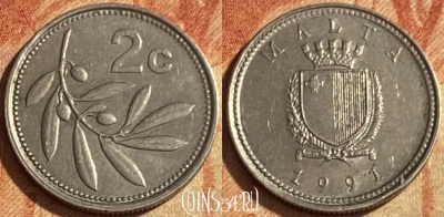 Мальта 2 цента 1991 года, KM# 94, 463q-655