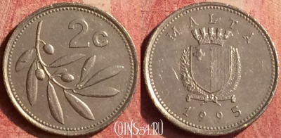 Мальта 2 цента 1995 года, KM# 94, 401n-038