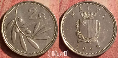 Мальта 2 цента 1995 года, KM# 94, 418n-021