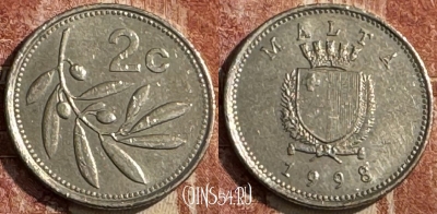 Мальта 2 цента 1998 года, KM# 94, s050s-039