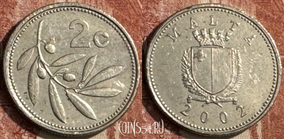 Мальта 2 цента 2002 года, KM# 94, s049s-084