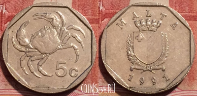 Мальта 5 центов 1991 года, KM# 95, 227-025