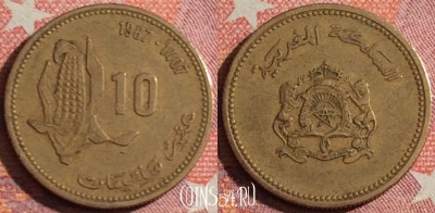 Марокко 10 сантимов 1987 года (1407), Y# 84, 356-120