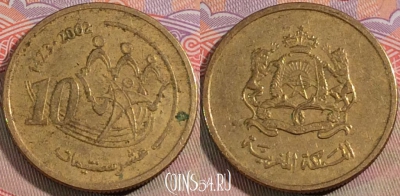 Марокко 10 сантимов 2002 года (1423), Y# 114, 135b-101