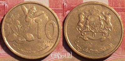 Марокко 10 сантимов 2013 года (1434), Y# 136, 072c-041