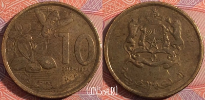 Марокко 10 сантимов 2013 года (1434), Y# 136, 181-057