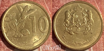 Марокко 10 сантимов 2013 года (1434), Y# 136, 476р-096 ♛