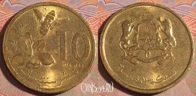 Марокко 10 сантимов 2014 года (1435), Y# 136, 198a-023