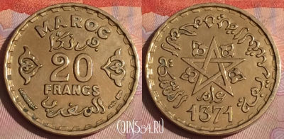 Марокко 20 франков 1952 года (1371), Y# 50, 286c-045