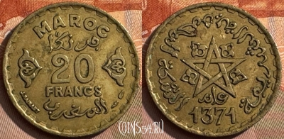 Марокко 20 франков 1952 года (1371), Y# 50, 385s-099