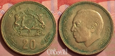 Марокко 20 сантимов 1974 года (1394), Y# 61, 055l-194