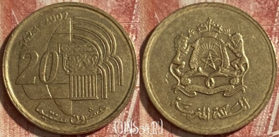 Марокко 20 сантимов 2002 года (1423), Y# 115, 484р-072