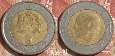 Марокко 5 дирхамов 1987 года (1407), Y# 82, 482р-111 ♛
