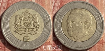 Марокко 5 дирхамов 2002 года (1423), Y# 109, 218q-032