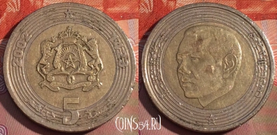 Марокко 5 дирхамов 2002 года (1423), Y# 109, 230a-039