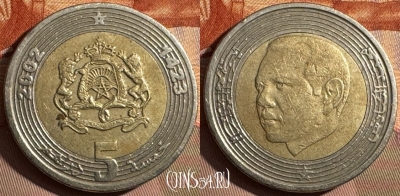 Марокко 5 дирхамов 2002 года (1423), Y# 109, 374s-027