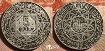 Марокко 5 франков 1951 года (1370), Y# 48, 400s-066