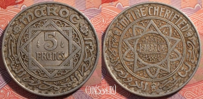 Марокко 5 франков 1951 года (1370), Y# 48, a064-011