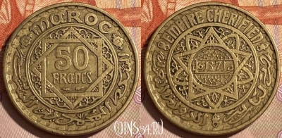 Марокко 50 франков 1952 года (1371), Y# 51, 464q-250 ♛
