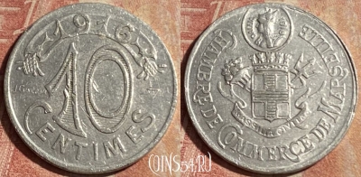 Франция 10 сантимов 1916 года, 174p-113 ♛