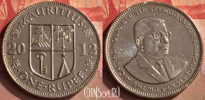 Маврикий 1 рупия 2012 года, KM# 55a, 422-060