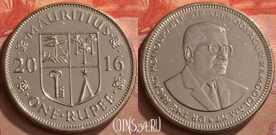 Маврикий 1 рупия 2016 года, KM# 55a, 266m-131