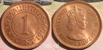 Маврикий 1 цент 1969 года, KM# 31, a081-064