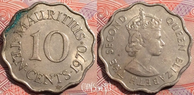 Маврикий 10 центов 1970 года, KM# 33, b077-084