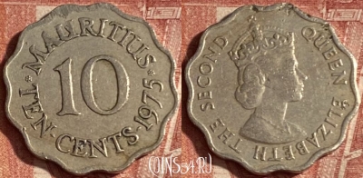 Маврикий 10 центов 1975 года, KM# 33, 250p-047