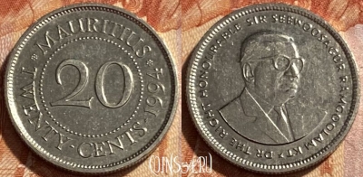 Маврикий 20 центов 1994 года, KM# 53, 493р-024