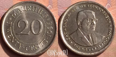 Маврикий 20 центов 1996 года, KM# 53, 419-044