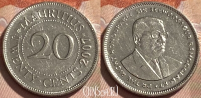 Маврикий 20 центов 2007 года, KM# 53, 496р-073 ♛