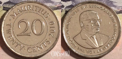 Маврикий 20 центов 2010 года, KM# 53, a067-047