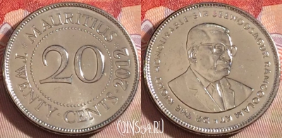 Маврикий 20 центов 2012 года, KM# 53, 088b-047