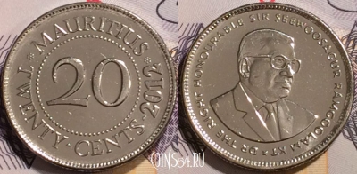 Маврикий 20 центов 2012 года, KM# 53, 127-097