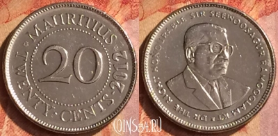 Маврикий 20 центов 2012 года, KM# 53, 128o-057