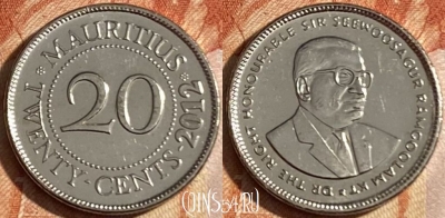 Маврикий 20 центов 2012 года, KM# 53, 158r-035