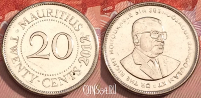 Маврикий 20 центов 2012 года, KM# 53, 243-025