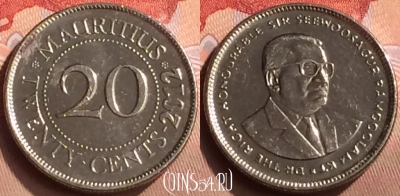 Маврикий 20 центов 2012 года, KM# 53, 424-021