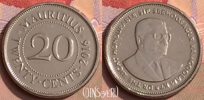Маврикий 20 центов 2016 года, KM# 53, 448-042