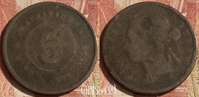 Маврикий 5 центов 1877-97 года, KM# 9, 274p-015 ♛