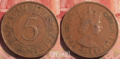 Маврикий 5 центов 1975 года, KM# 34, 064c-004