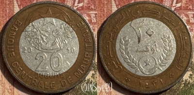 Мавритания 20 угий 2010 года, KM# 8, 193s-073 ♛
