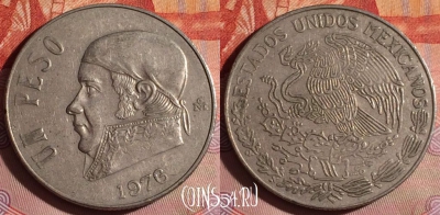 Мексика 1 песо 1976 года, KM# 460, 184f-022