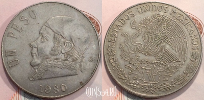 Мексика 1 песо 1980 года, KM 460, 116-115