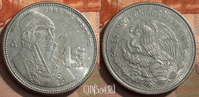 Мексика 1 песо 1984 года, KM# 496, 257s-121